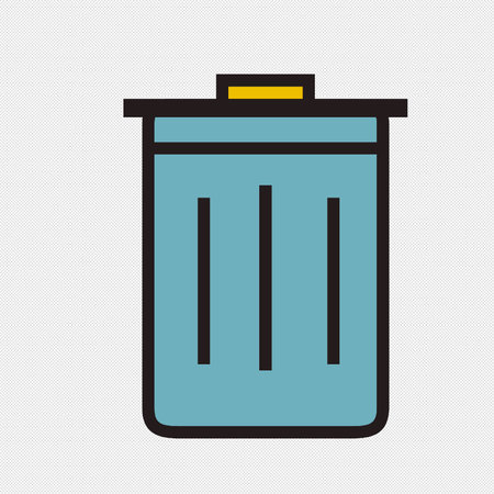 Trash can icon. Simple vector illustration. Flat design style.のイラスト素材