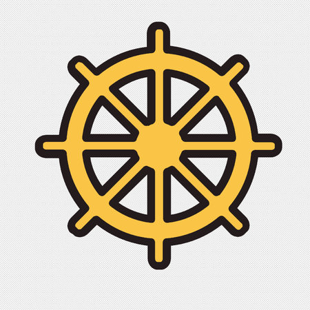 Ship steering wheel icon. Flat design style. Made in vector illustrationのイラスト素材