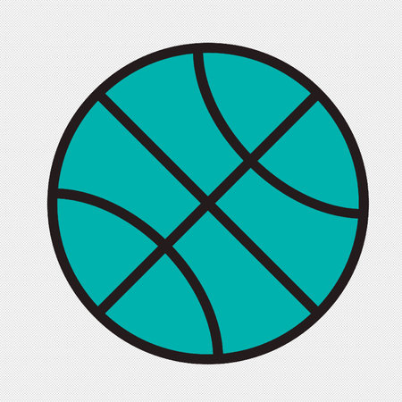 Basketball ball vector icon. Black dotted line icon on white background.のイラスト素材