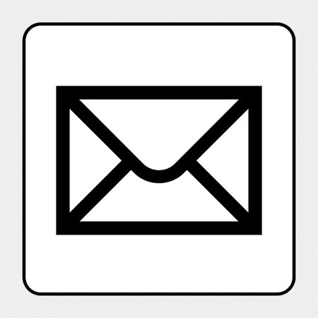 Mail sign illustration. Vector. Black icon on white background. Isolated.のイラスト素材