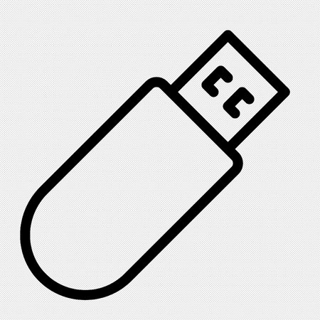 Usb Stick vector icon. Black dotted illustration. Isolated on white background.のイラスト素材
