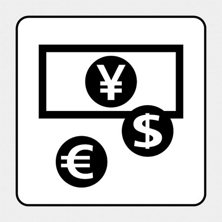 Currency exchange sign. Vector. Black icon on white background. Isolated.のイラスト素材