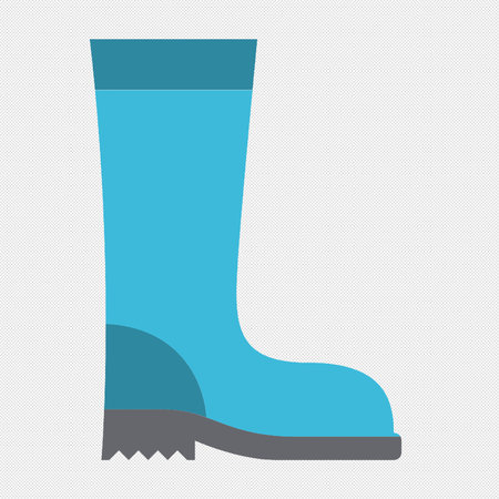 Rubber boots icon. Blue icon on a gray background. Vector illustrationのイラスト素材