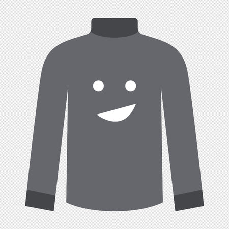 Woolen sweater icon on a gray background. Vector illustration.のイラスト素材