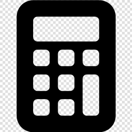 Calculator. Black icon on transparent background. Vector illustration.のイラスト素材