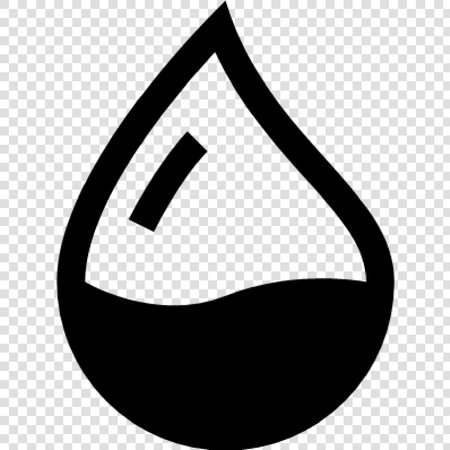Drop of water. Black icon on transparent background. Vector illustration.のイラスト素材