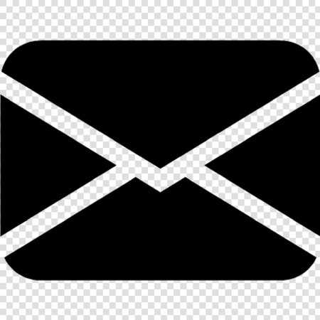 Envelope sign. Vector. Black icon on transparent background.のイラスト素材