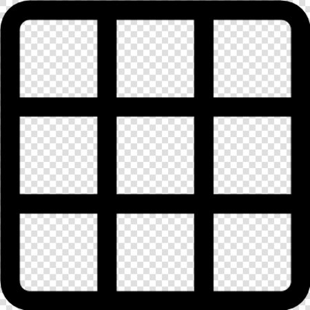 Window grid, vector icon. Simple black symbol on transparent background.のイラスト素材