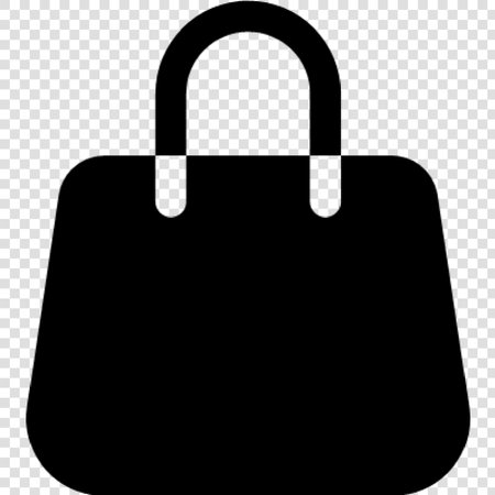Handbag icon. Black icon on transparent background. Vector illustration.のイラスト素材