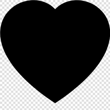 Heart icon. Black symbol on transparent background. Flat style. Vector illustration.のイラスト素材