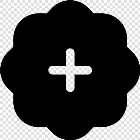 Plus sign illustration. Vector. Black icon on transparent background with transition.
