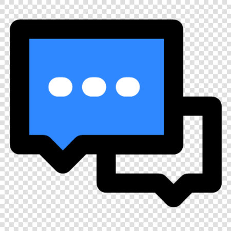 Speech bubble sign. Vector. Blue icon on transparent background.のイラスト素材