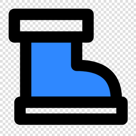 Rubber boots icon. Flat style. Blue icon on transparent background.