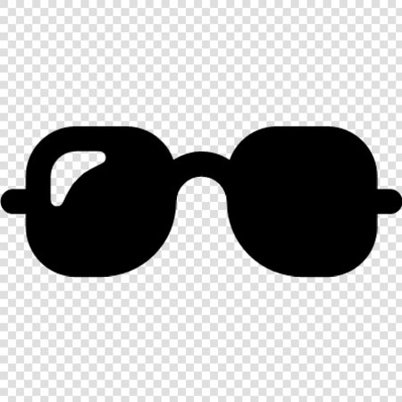 Sunglasses icon. Black icon on transparent background with transition.のイラスト素材