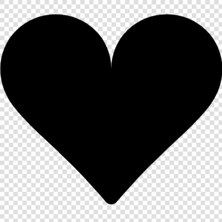 Heart sign. Vector. Black icon on transparent background with shadow.のイラスト素材
