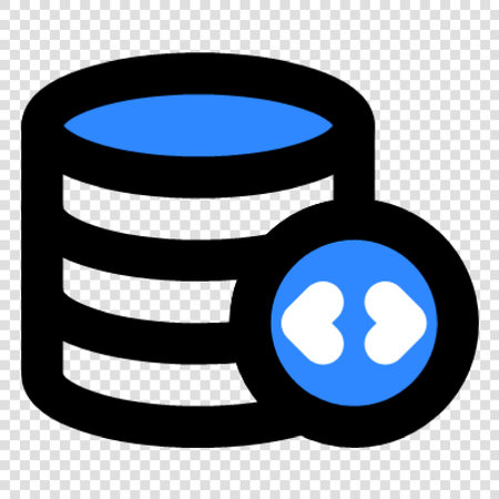 Database icon in flat style. Database vector illustration on transparent background. Server business concept.のイラスト素材
