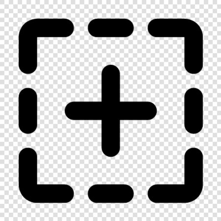 Plus sign icon. Positive symbol. Zoom out. Isolated on transparent background.