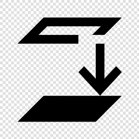 Download sign illustration. Black icon on transparent background with effect of change.のイラスト素材