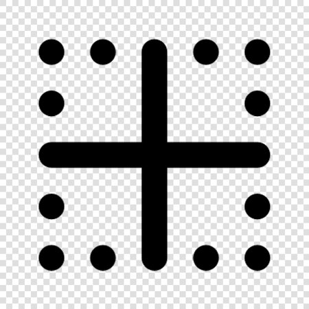 Plus sign illustration. Black icon on transparent background with effect of overlay.のイラスト素材