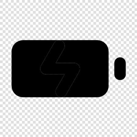Smartphone battery charge level indicator. Black icon on transparent background. Vector illustrationのイラスト素材