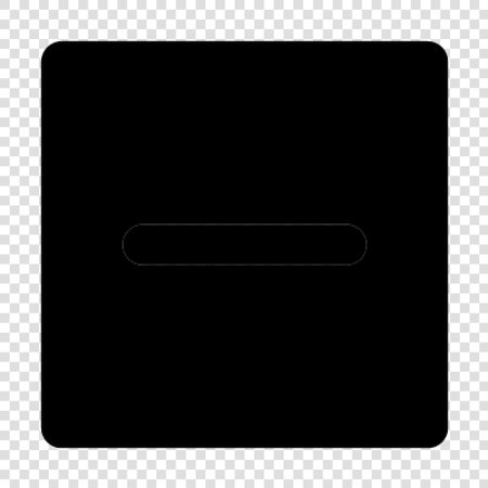 Minus icon. Black flat button on transparent background. Vector illustrationのイラスト素材