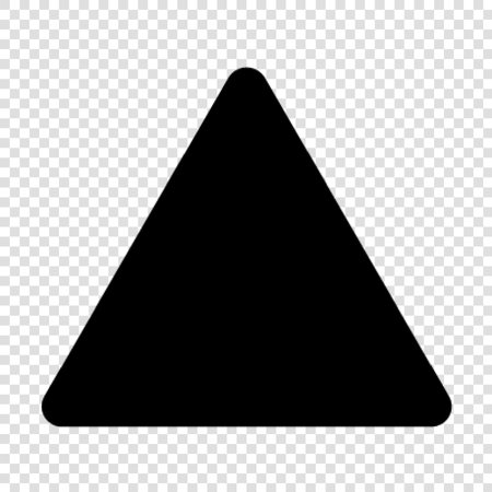 Triangle sign. Black icon on transparent background. Vector illustration.のイラスト素材
