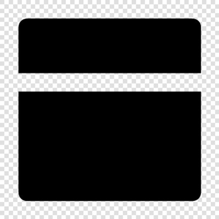 Card simple icon. Black symbol on transparent background. Vector illustration.のイラスト素材