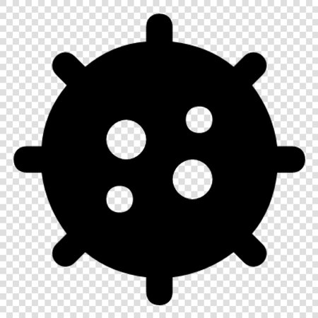 Virus icon. Simple illustration of virus icon for web design on transparent backgroundのイラスト素材