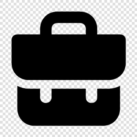 Briefcase icon. Flat style. Black icon on transparent background.のイラスト素材