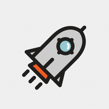 Rocket icon. Spaceship symbol. Flat design style eps 10のイラスト素材