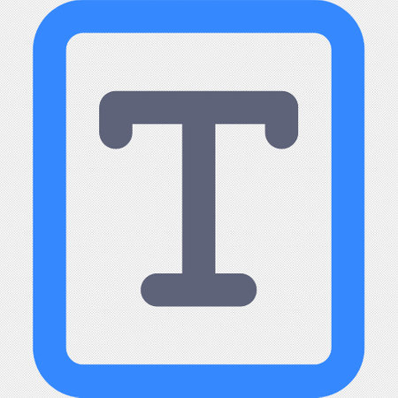 T letter icon. Blue and gray square frame with shadow. illustrationのイラスト素材