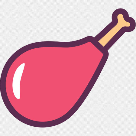 Chicken leg icon. Simple vector related icon for web and mobile applicationsのイラスト素材
