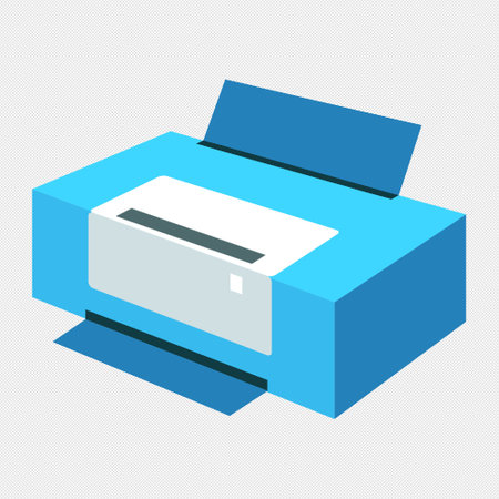 Printer isometric icon on a gray background, vector illustration.のイラスト素材