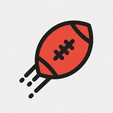 Rugby Ball Icon. Black and red design. Vector illustration.のイラスト素材