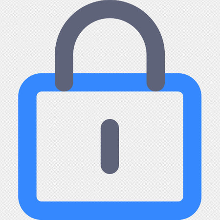 Padlock icon. Blue icon on a gray background. Vector illustrationのイラスト素材
