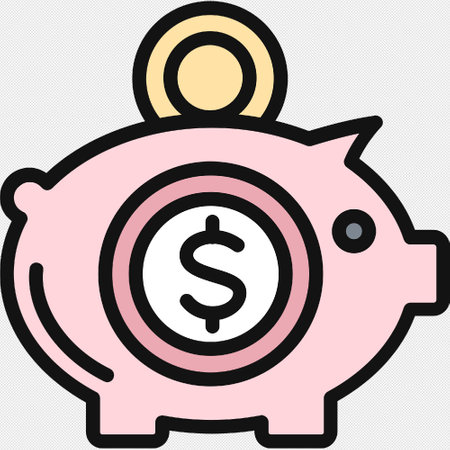 Piggy bank vector icon. Illustration isolated on grey background for graphic and web design.のイラスト素材