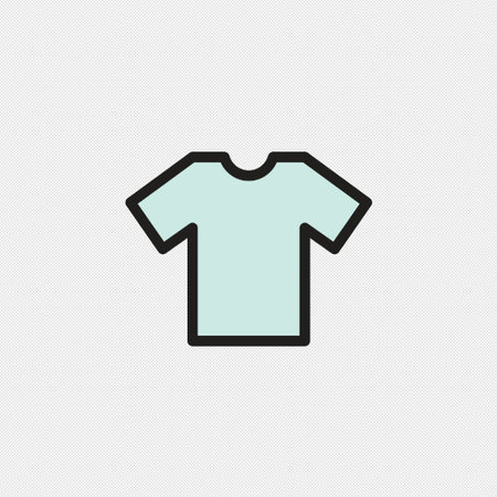 T-shirt icon on a white background with grid. Vector illustrationのイラスト素材