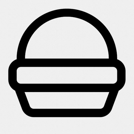 Burger or hamburger simple icon on a black background. Vector illustrationのイラスト素材