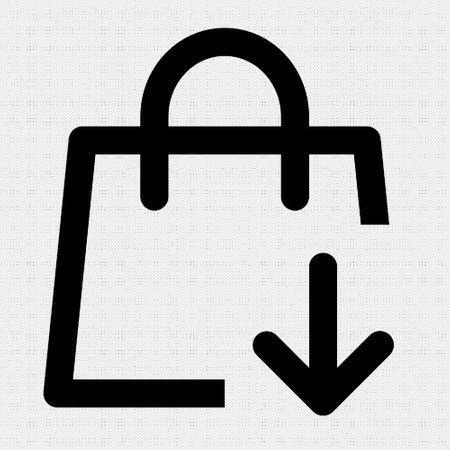 Shopping Bag Icon or Pictogram Isolated on a White Backgroundのイラスト素材