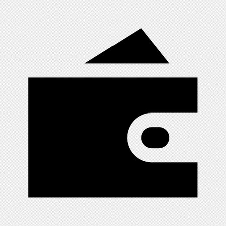 Wallet sign illustration. Black icon on a white background. Vector illustrationのイラスト素材