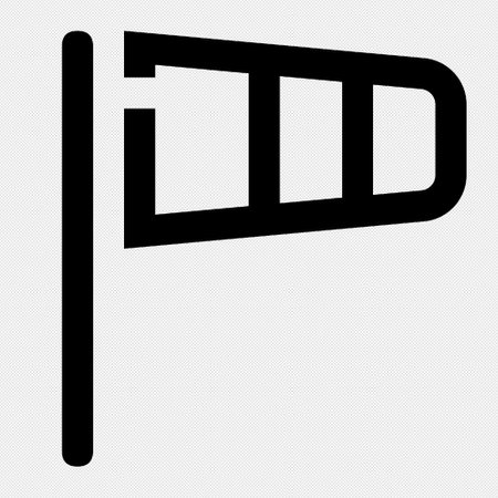 Flag simple sign. Vector. Black icon on a white background.のイラスト素材