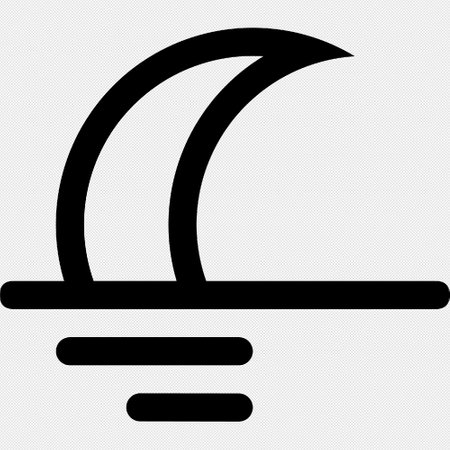 Moon and Sunrise sign. Vector. Black icon on a white background.のイラスト素材