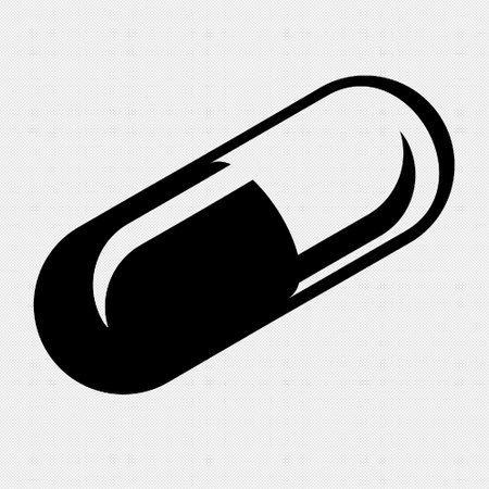 Medical pill sign. Vector. Black icon on a white background.のイラスト素材