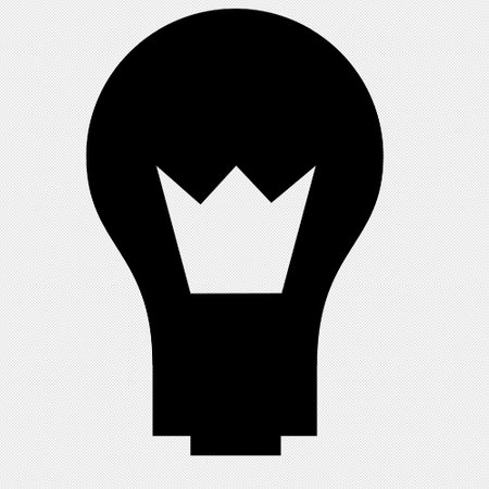 Light Bulb Icon Isolated on a Black Background. Vector Illustrationのイラスト素材
