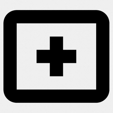 Medical cross icon. Vector. Black icon on white background. Isolated.のイラスト素材
