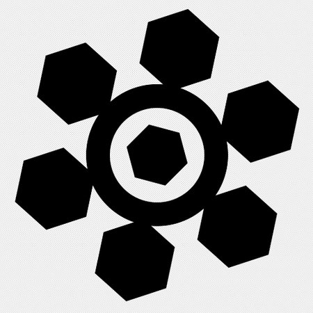 Cogwheel vector icon. Black symbol on a white background. Isolated.のイラスト素材