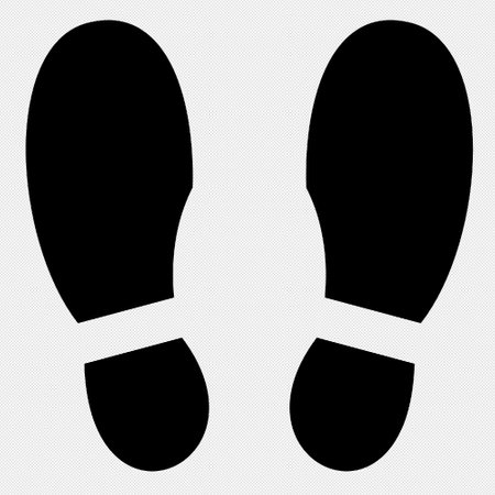 Imprint soles shoes sign. Vector. Black icon on a white background. Isolated.のイラスト素材