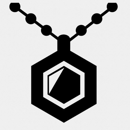 Necklace vector icon. Black illustration isolated on white background for graphic and web design.のイラスト素材