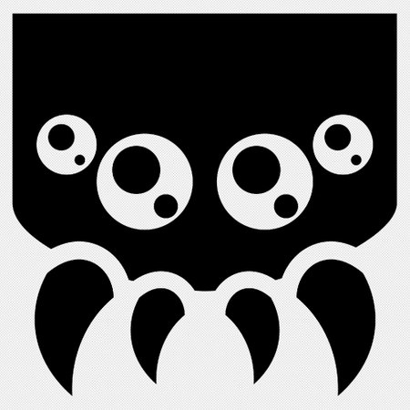 Cute spider vector icon. Black illustration isolated on white background.のイラスト素材