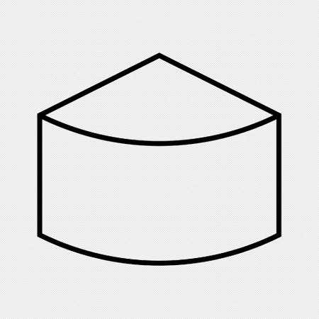 Cake simple icon on a black and white background. Vector illustration.のイラスト素材
